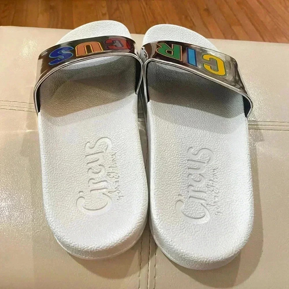 Sam Edelman Metallic Pool Slides Sz 8M - Picture 2 of 5